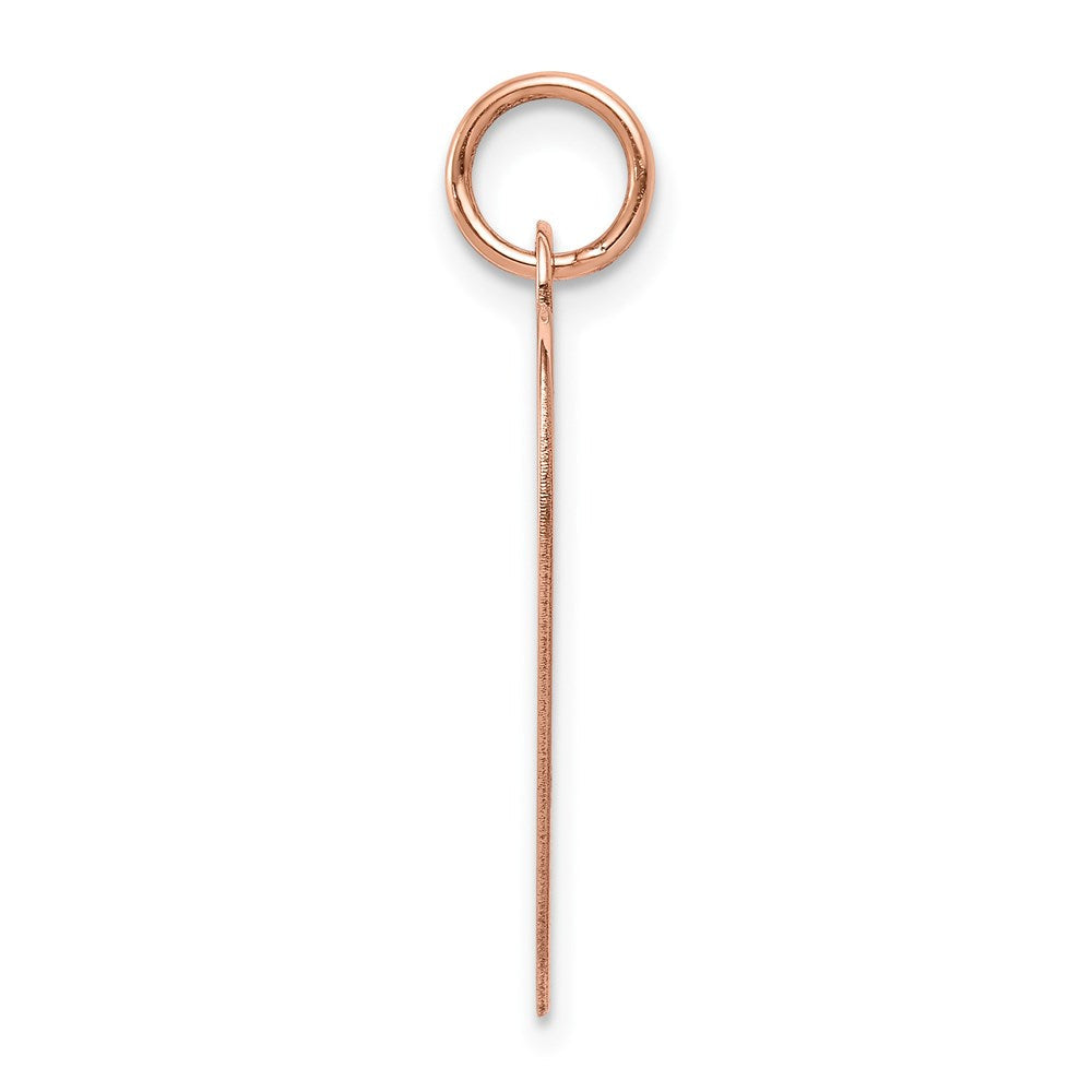 14K Roségold Schlicht Gravierbar Herz Plättchen Charm