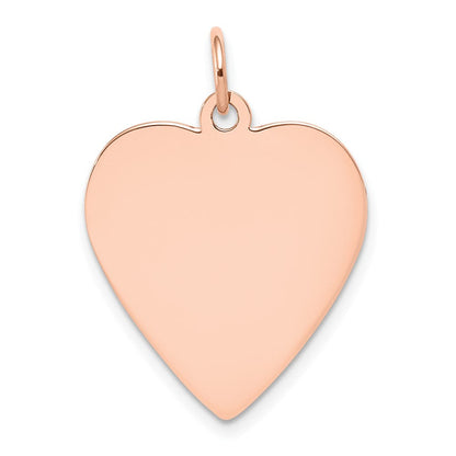 14K Roségold Schlicht Gravierbar Herz Plättchen Charm