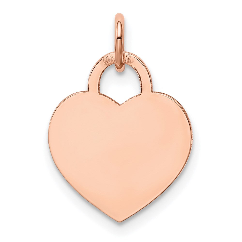 14K Roségold Klein Gravierbar Herz Charm