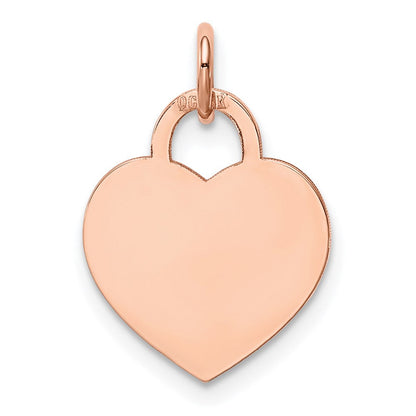 14K Roségold Klein Gravierbar Herz Charm