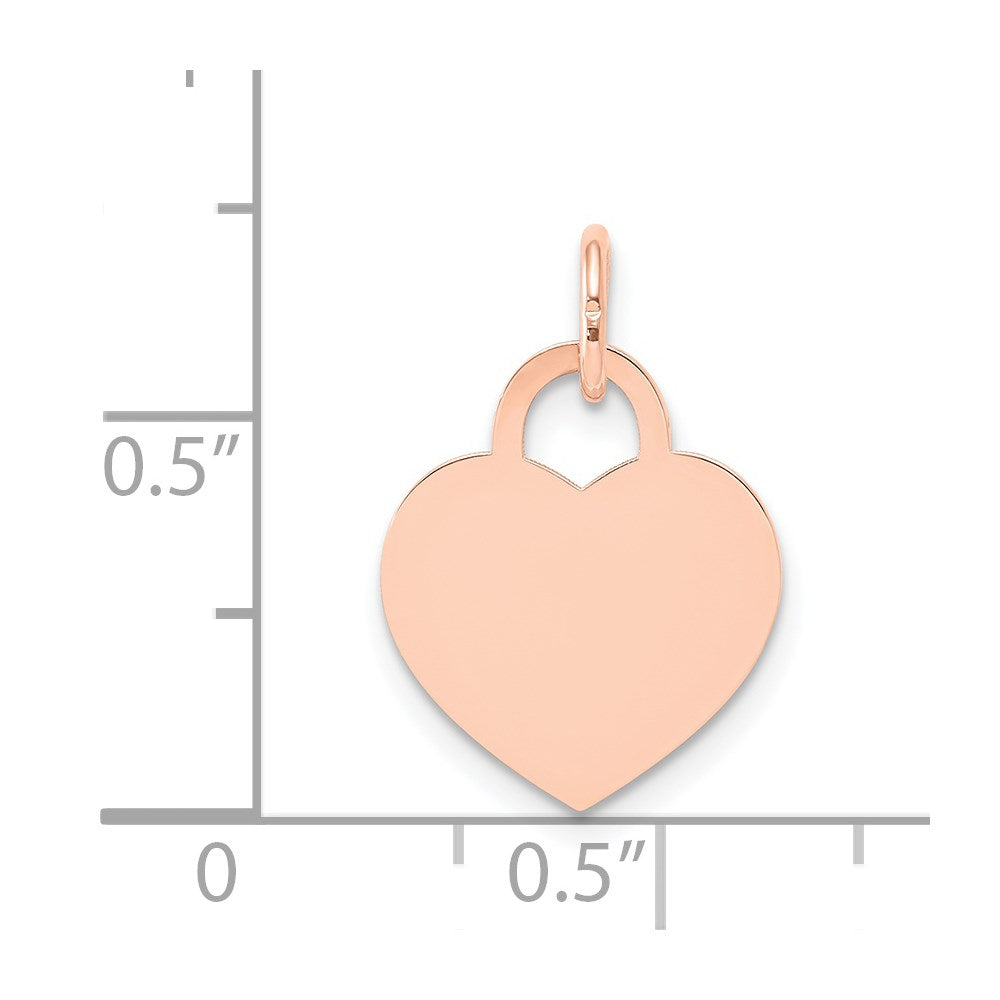 14K Roségold Mittel Gravierbar Herz Charm