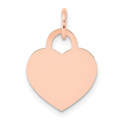 14K Roségold Klein Gravierbar Herz Charm