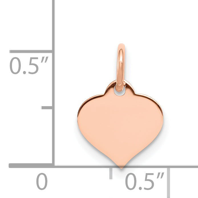 14K Roségold Herz Plättchen Charm
