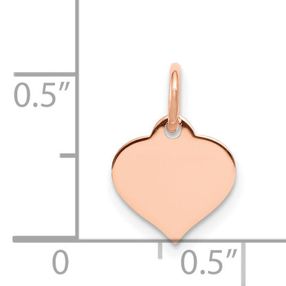 14K Roségold Herz Plättchen Charm