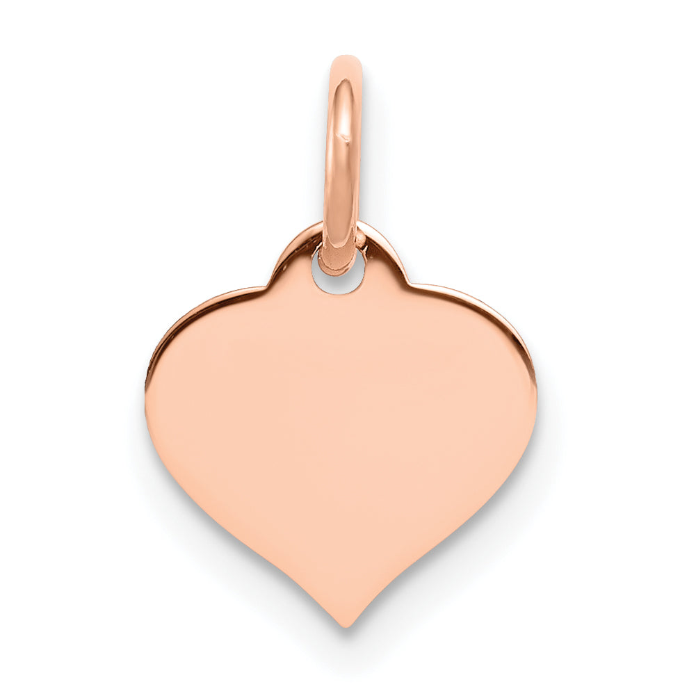 14K Roségold Herz Plättchen Charm