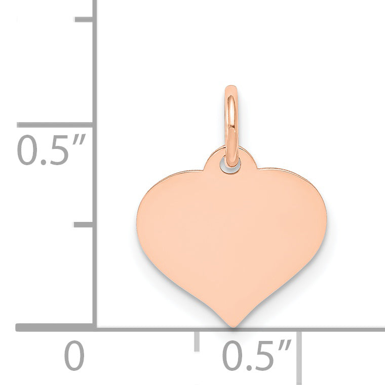 14K Roségold Herz Plättchen Charm