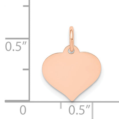 14K Roségold Herz Plättchen Charm