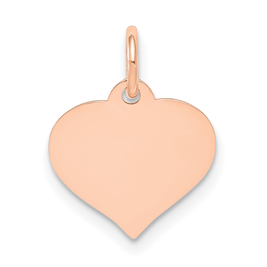 14K Roségold Herz Plättchen Charm