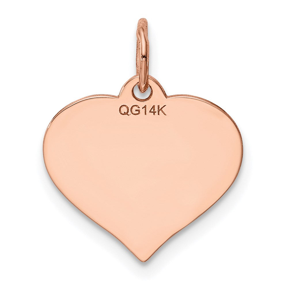 14K Roségold Herz Plättchen Charm