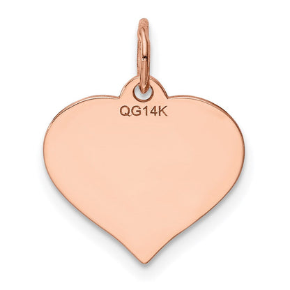 14K Roségold Herz Plättchen Charm