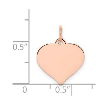 14K Roségold Herz Plättchen Charm