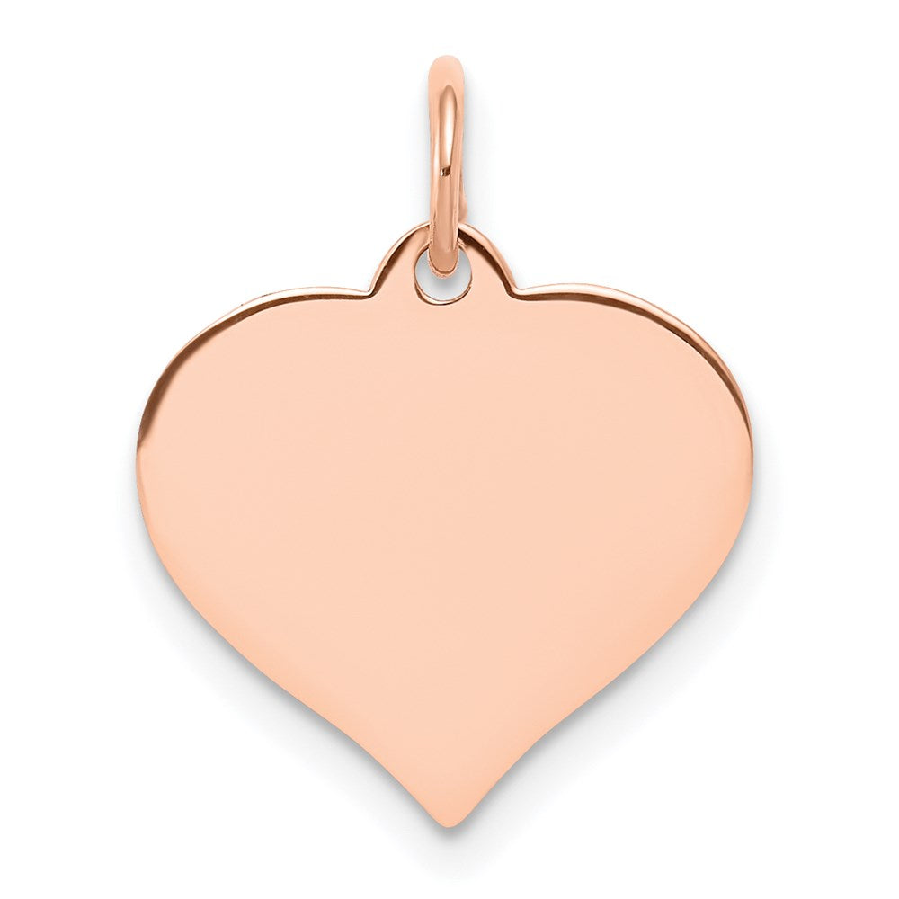 14K Roségold Herz Plättchen Charm
