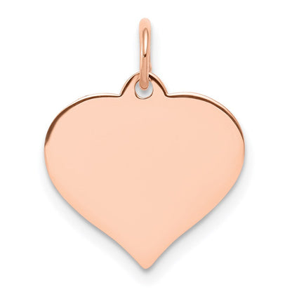 14K Roségold Herz Plättchen Charm