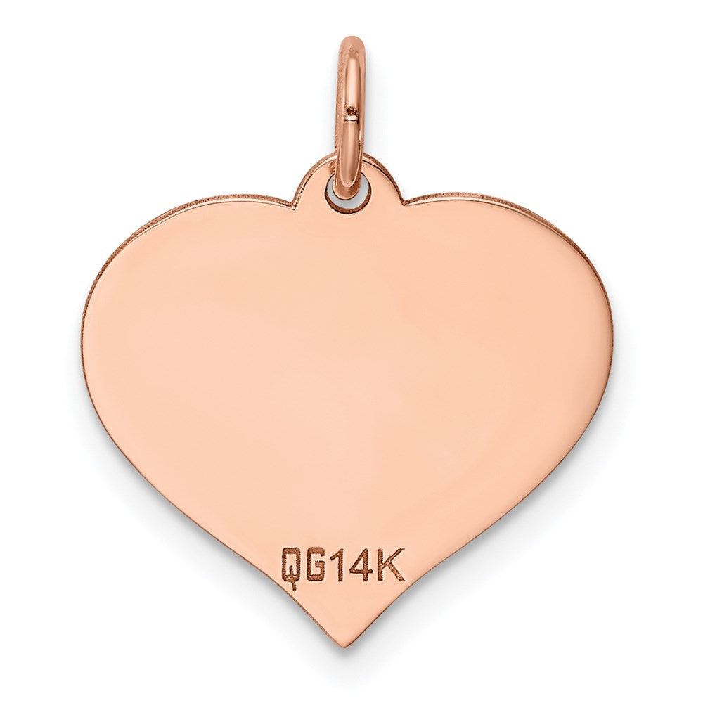 14K Roségold Herz Plättchen Charm