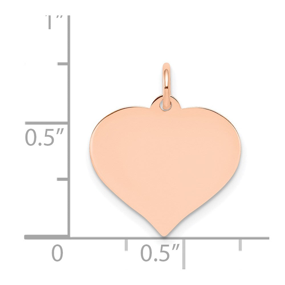 14K Roségold Herz Plättchen Charm