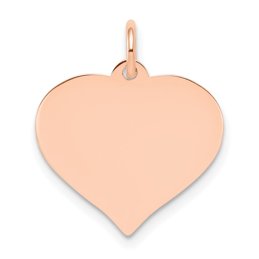 14K Roségold Herz Plättchen Charm