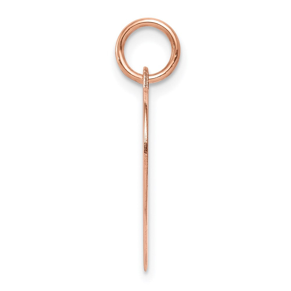 14K Roségold Herz Plättchen Charm