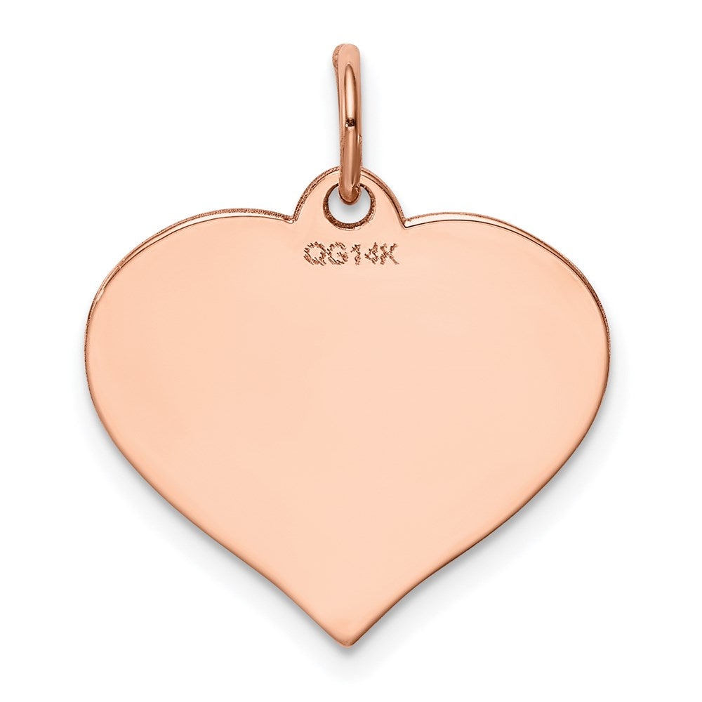 14K Roségold Herz Plättchen Charm