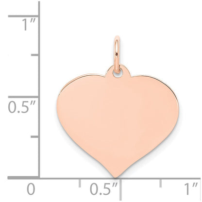 14K Roségold Herz Plättchen Charm