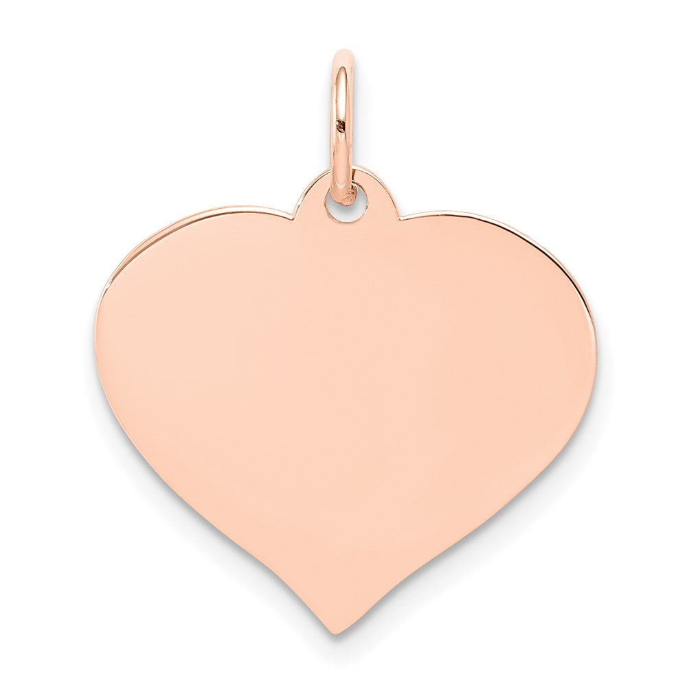14K Roségold Herz Plättchen Charm