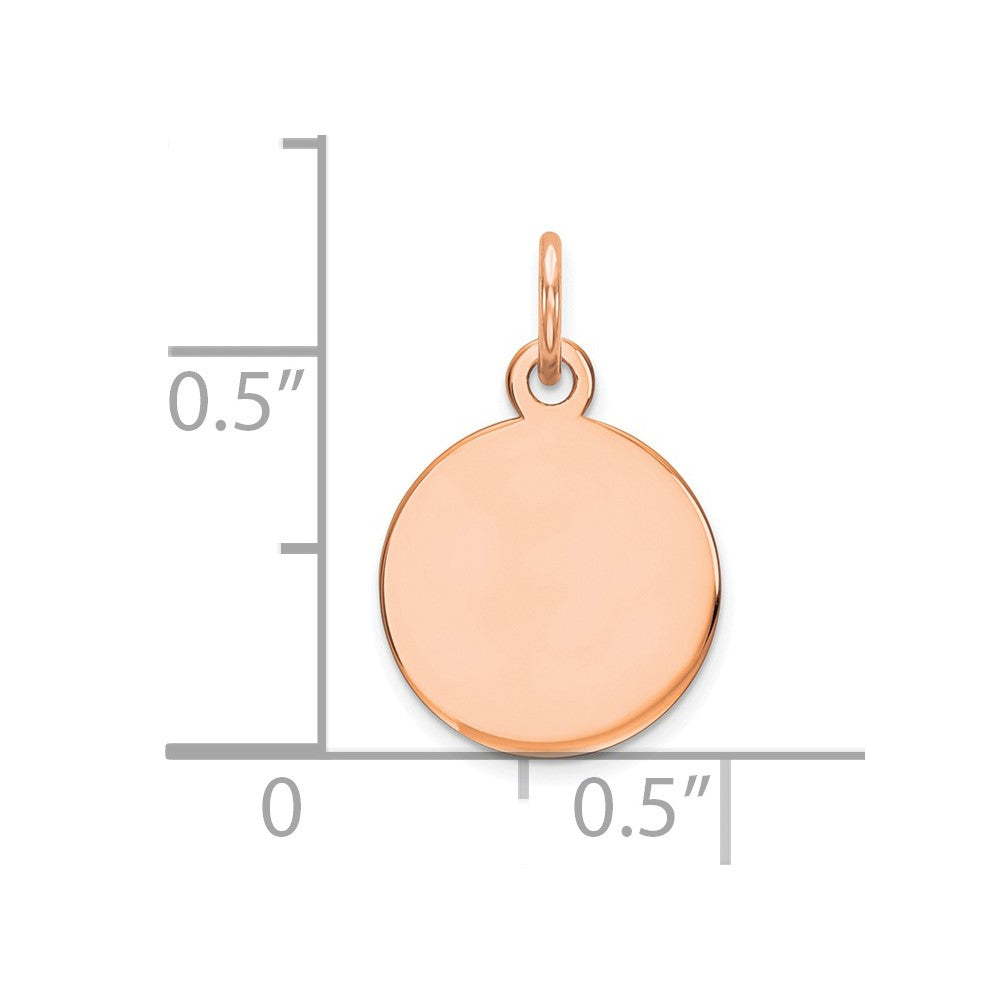 14K Roségold Rund Plättchen Charm