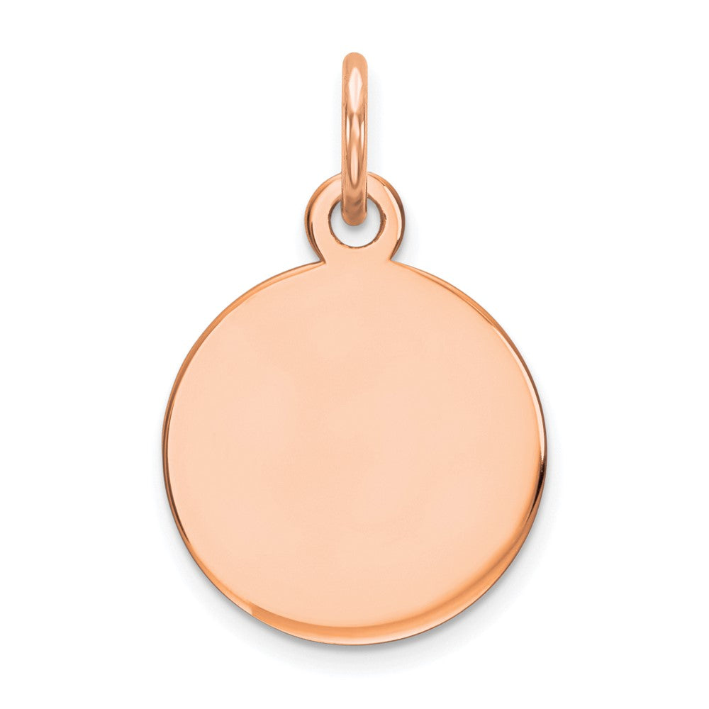 14K Roségold Rund Plättchen Charm