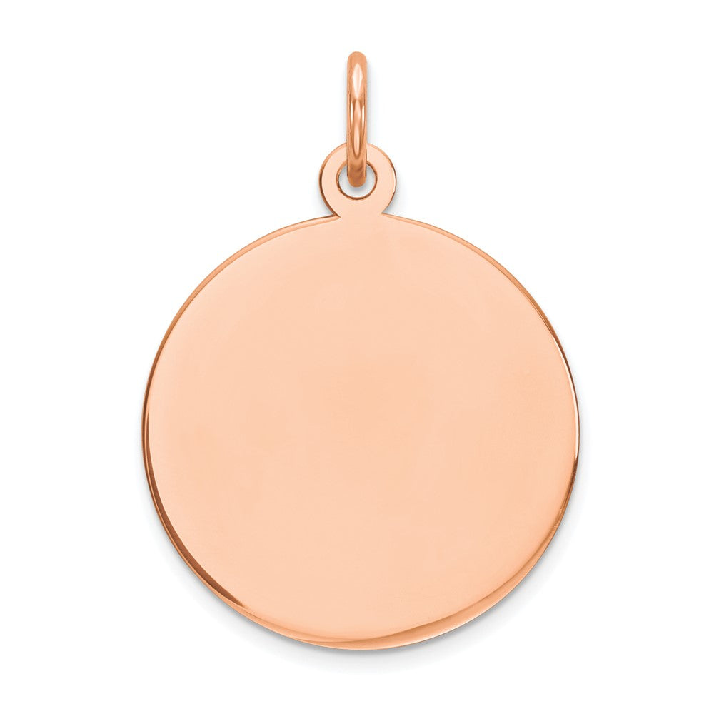 14K Roségold Rund Plättchen Charm