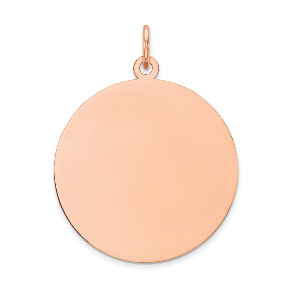 14K Roségold Rund Plättchen Charm