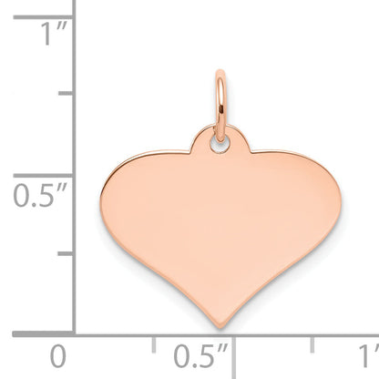 14K Roségold 14K Roségold Schlicht.018 Stärke Gravierbar Herz Plättchen Charm