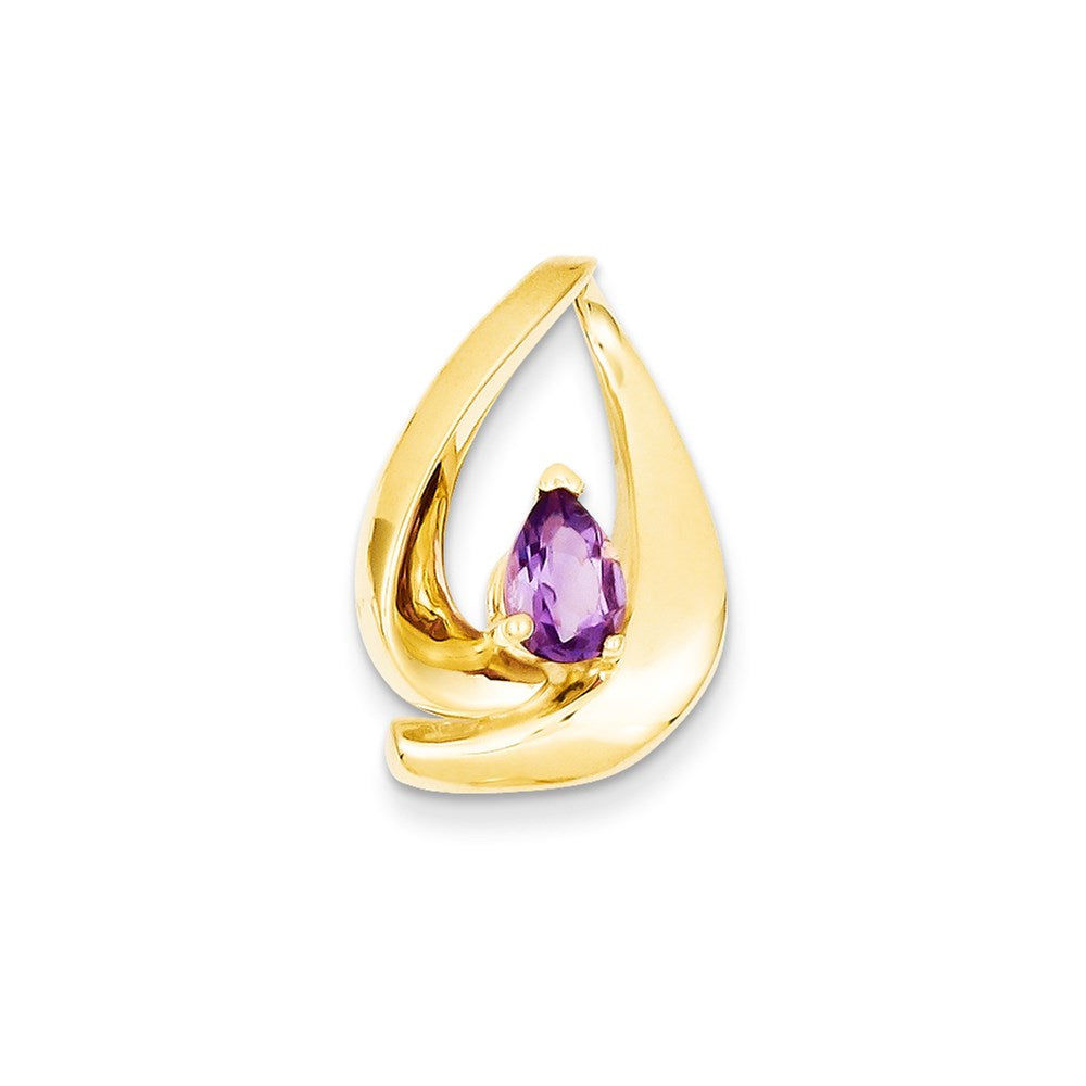 14K Gelbgold 7x5mm Tropfen Amethyst Anhänger