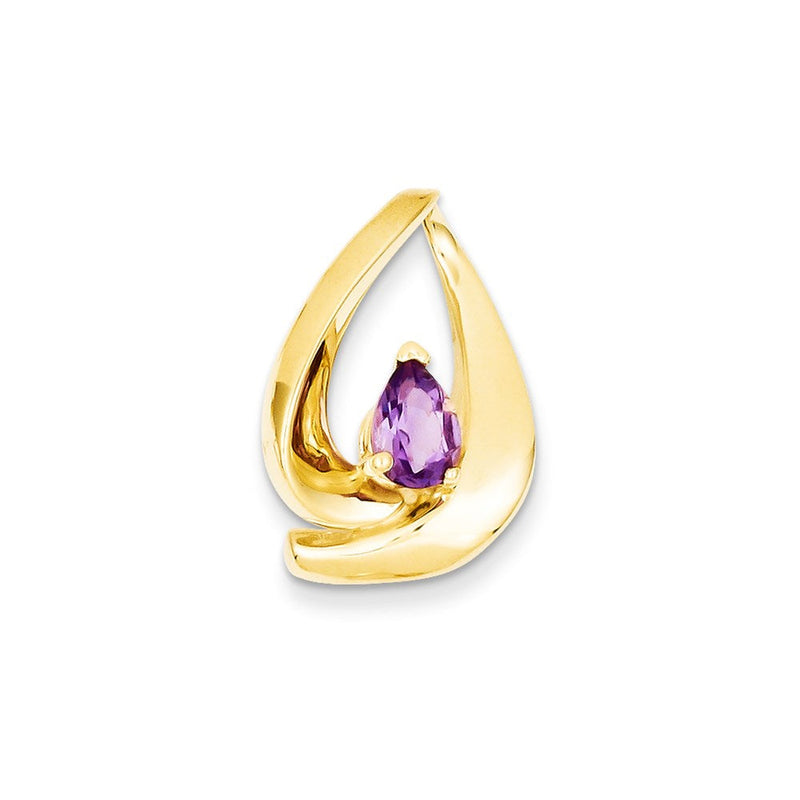 14K Gelbgold 7x5mm Tropfen Amethyst Anhänger