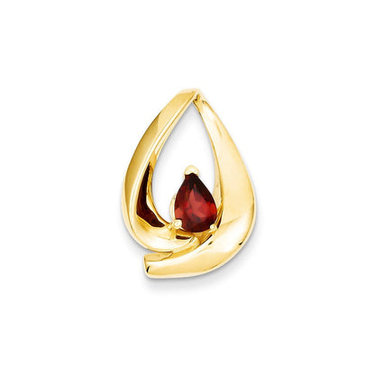 14K Gelbgold 7x5mm Tropfen Granat Anhänger
