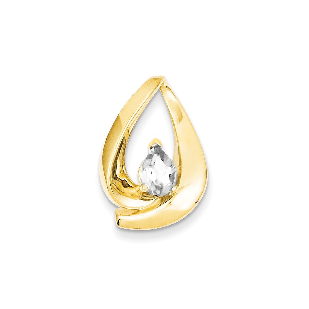 14K Gelbgold Tropfen Moissanit Anhänger