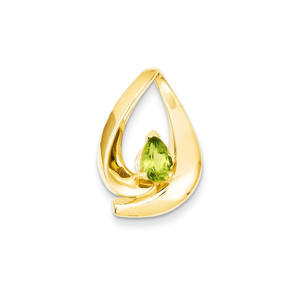14K Gelbgold 7x5mm Tropfen Peridot Anhänger