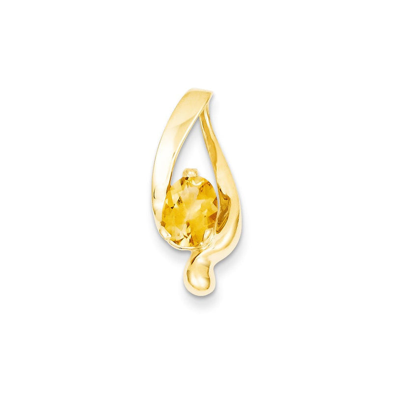 14K Gelbgold 8x6mm Oval Citrin Anhänger