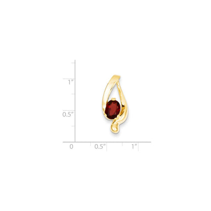 14K Gelbgold 8x6mm Oval Granat Anhänger