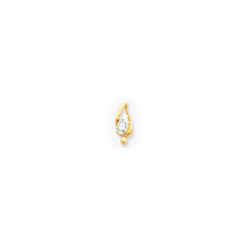 14K Gelbgold Oval Moissanit Anhänger