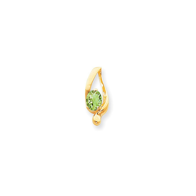 14K Gelbgold 8x6mm Oval Peridot Karo Anhänger