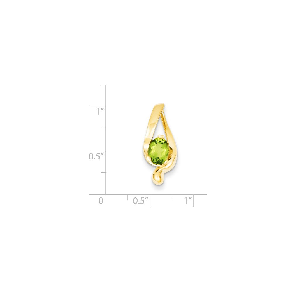 14K Gelbgold 8x6mm Oval Peridot Anhänger