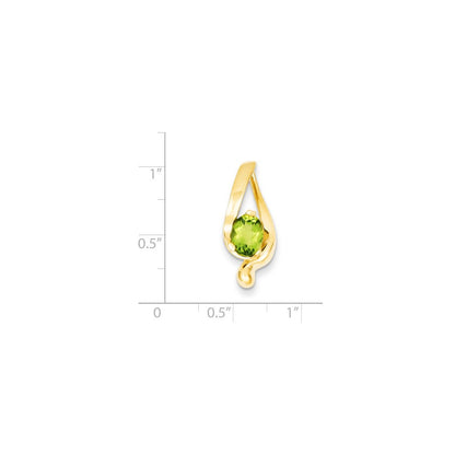 14K Gelbgold 8x6mm Oval Peridot Anhänger