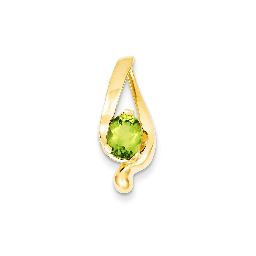 14K Gelbgold 8x6mm Oval Peridot Anhänger