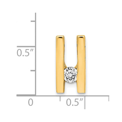 14K Gelbgold Aa 4.1mm Diamant Anhänger