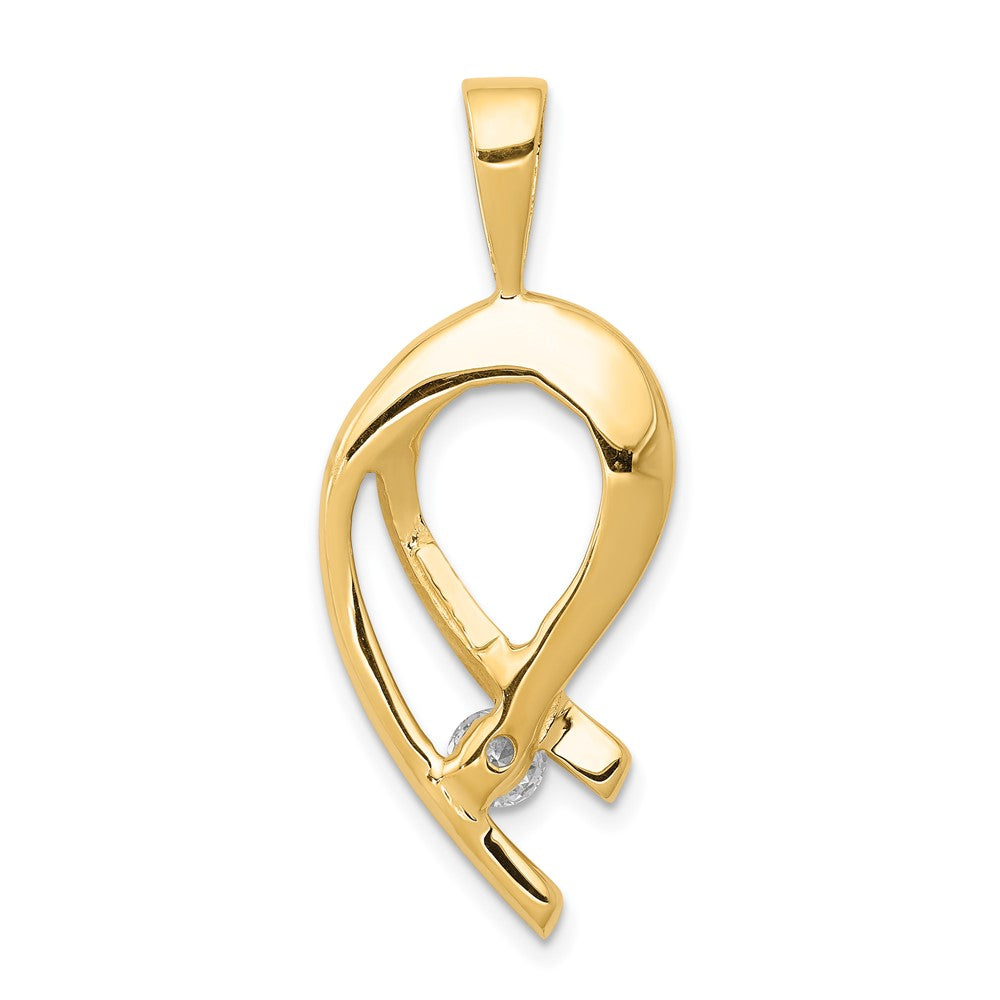 14K Gelbgold Slide-Anhänger für 1 Stein mit 4 mm VS Diamant