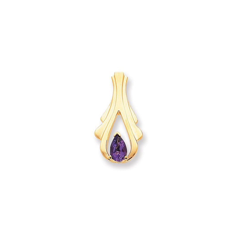 14K Gelbgold Amethyst Diamant Anhänger