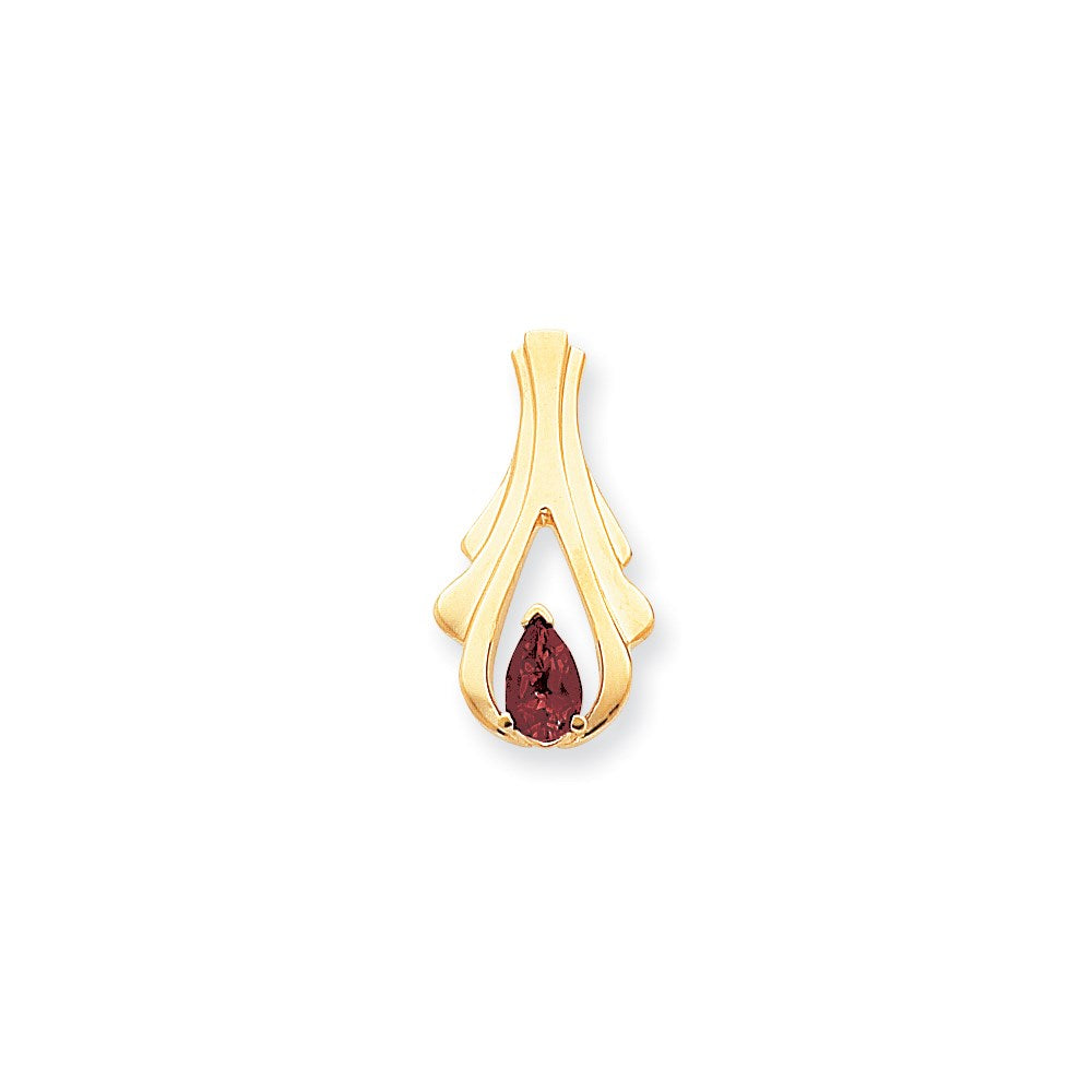 14K Gelbgold 8x5mm Tropfen Granat Anhänger