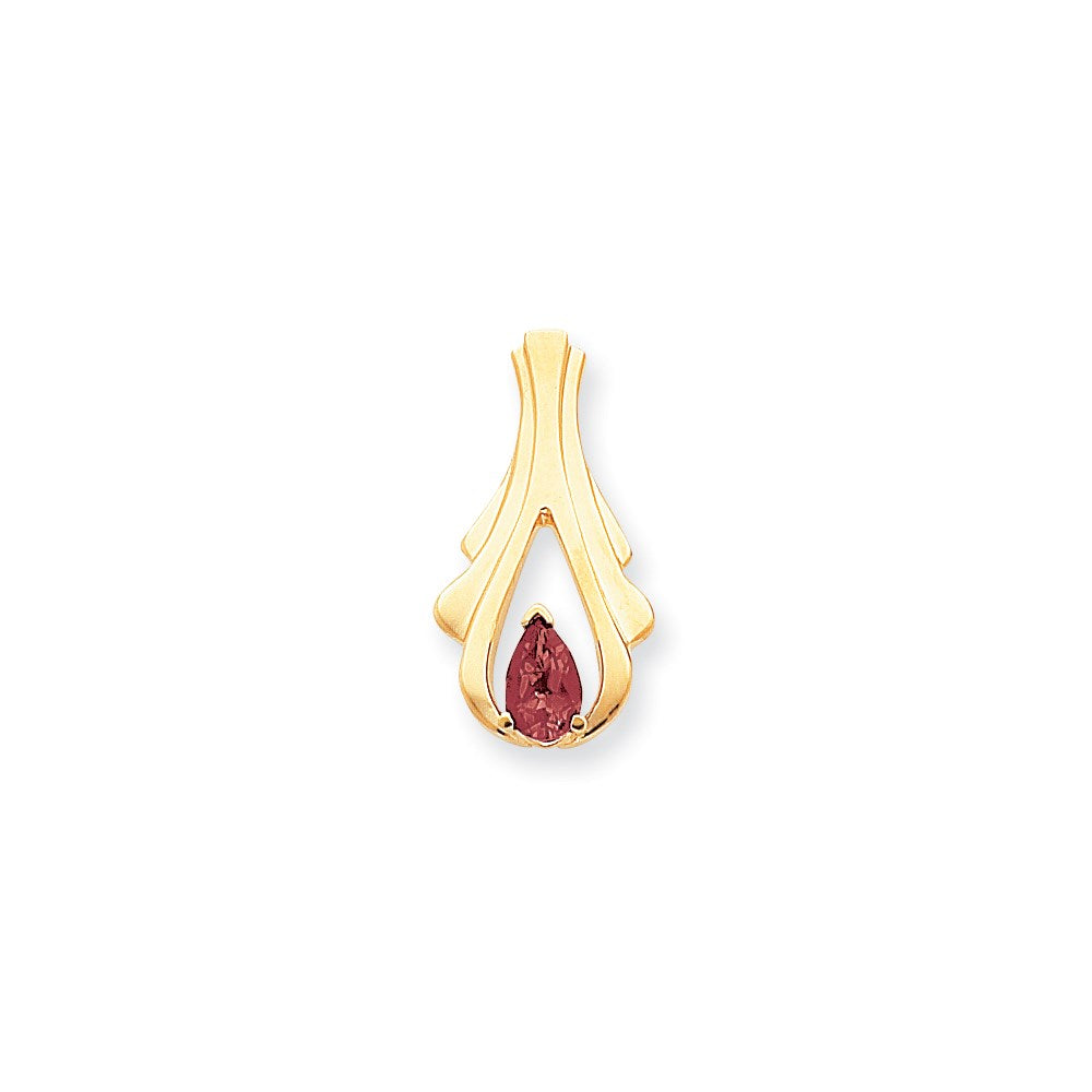 14K Gelbgold 8x5mm Tropfen Rhodolith Granat Anhänger