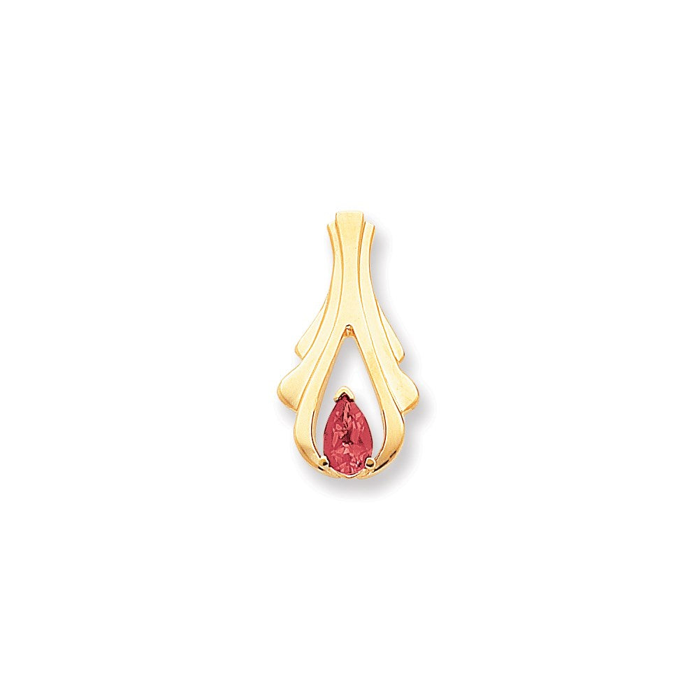 14K Gelbgold 8x5mm Tropfen Rubin Anhänger