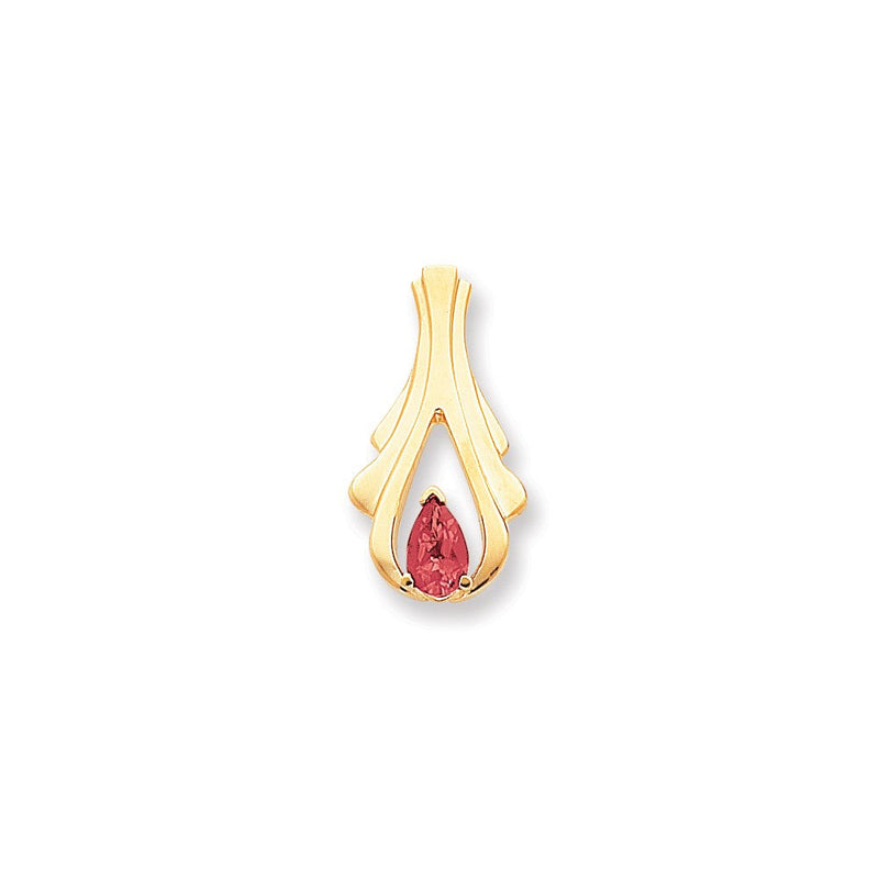 14K Gelbgold 8x5mm Tropfen Rubin Anhänger