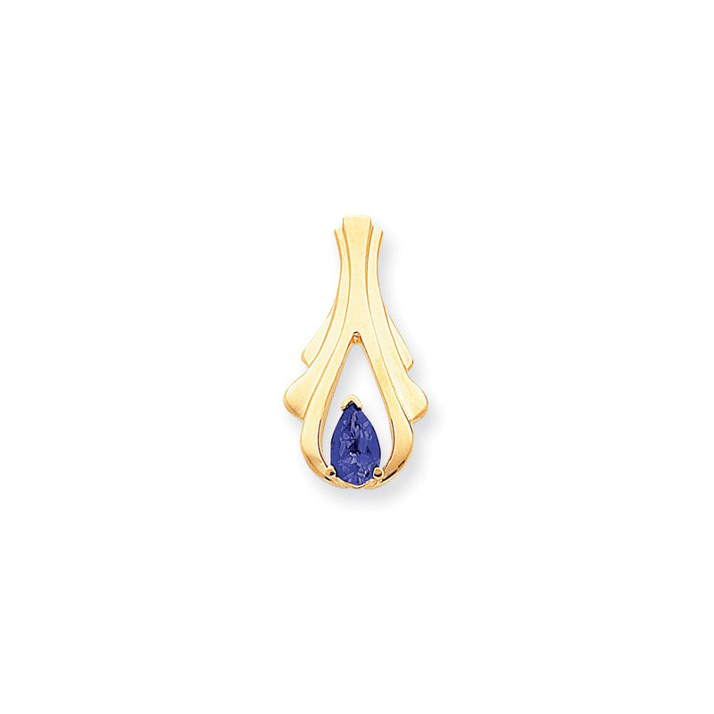 14K Gelbgold 8x5mm Tropfen Saphir Anhänger