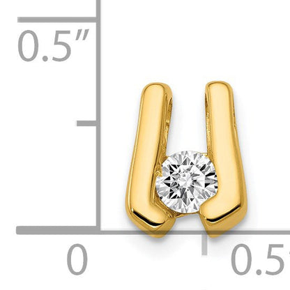 14K Gold Diamant-Slide-Anhänger 3,75 mm AA